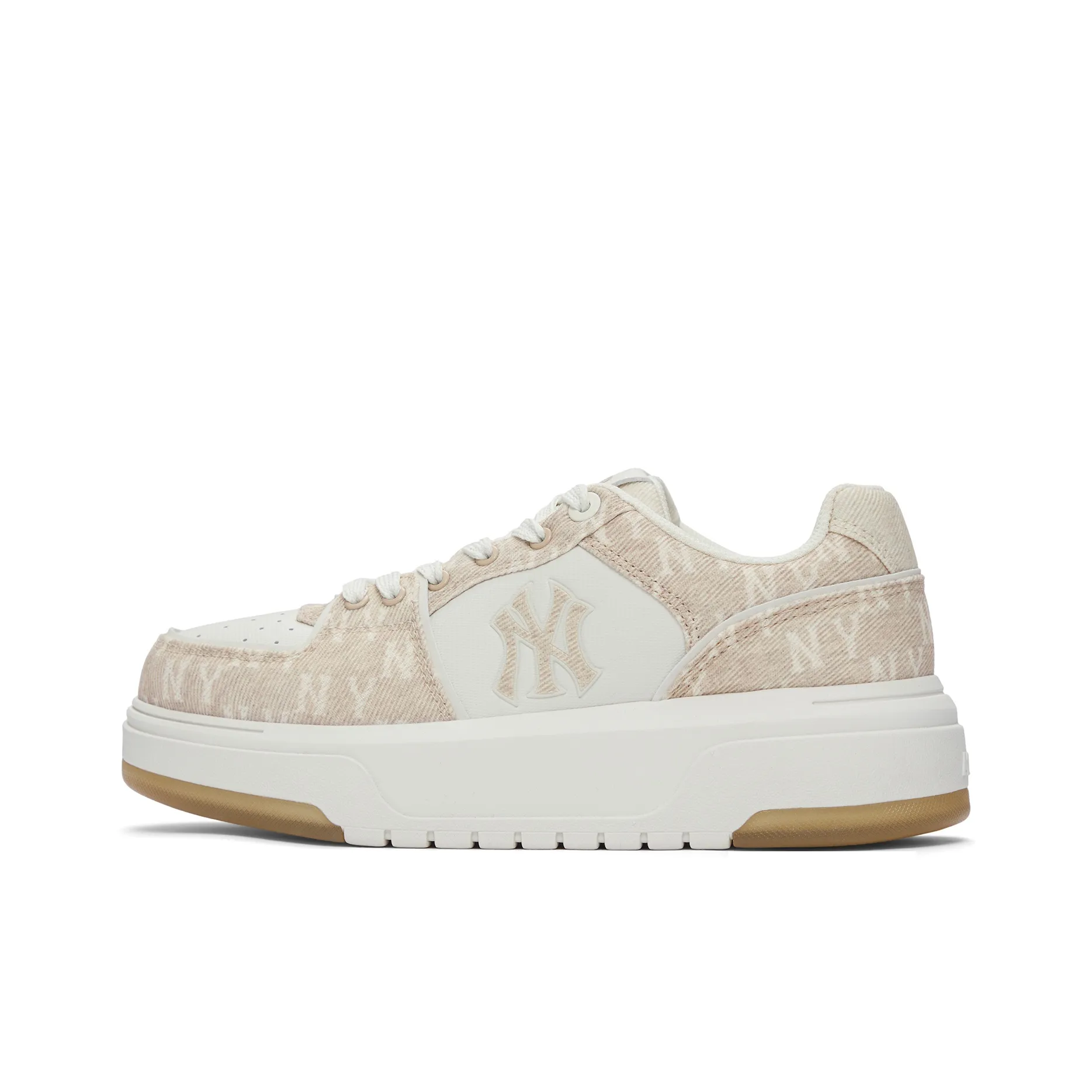 MLB New York Yankees Slip-resistant Abrasion-resistant Low-top Skateboard Shoes Unisex Beige Yellow MLB Нью-Йорк Янкис Противоскользящие Устойчивые к истиранию Низкие Кеды для скейтбординга Унисекс Бежевый Желтый