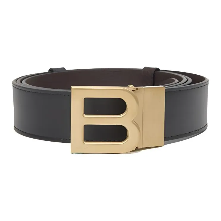 BALLY Телячья кожа Кожаные ремни Мужской Черный Коричневый Ширина 3,5CM