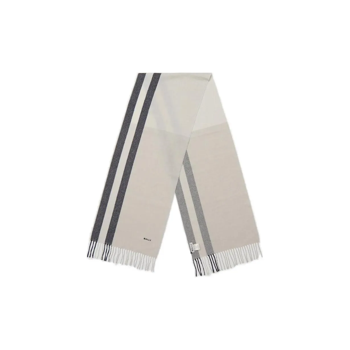 BALLY Мериносовая шерсть Вязаные шарфы Унисекс Экрю Черный