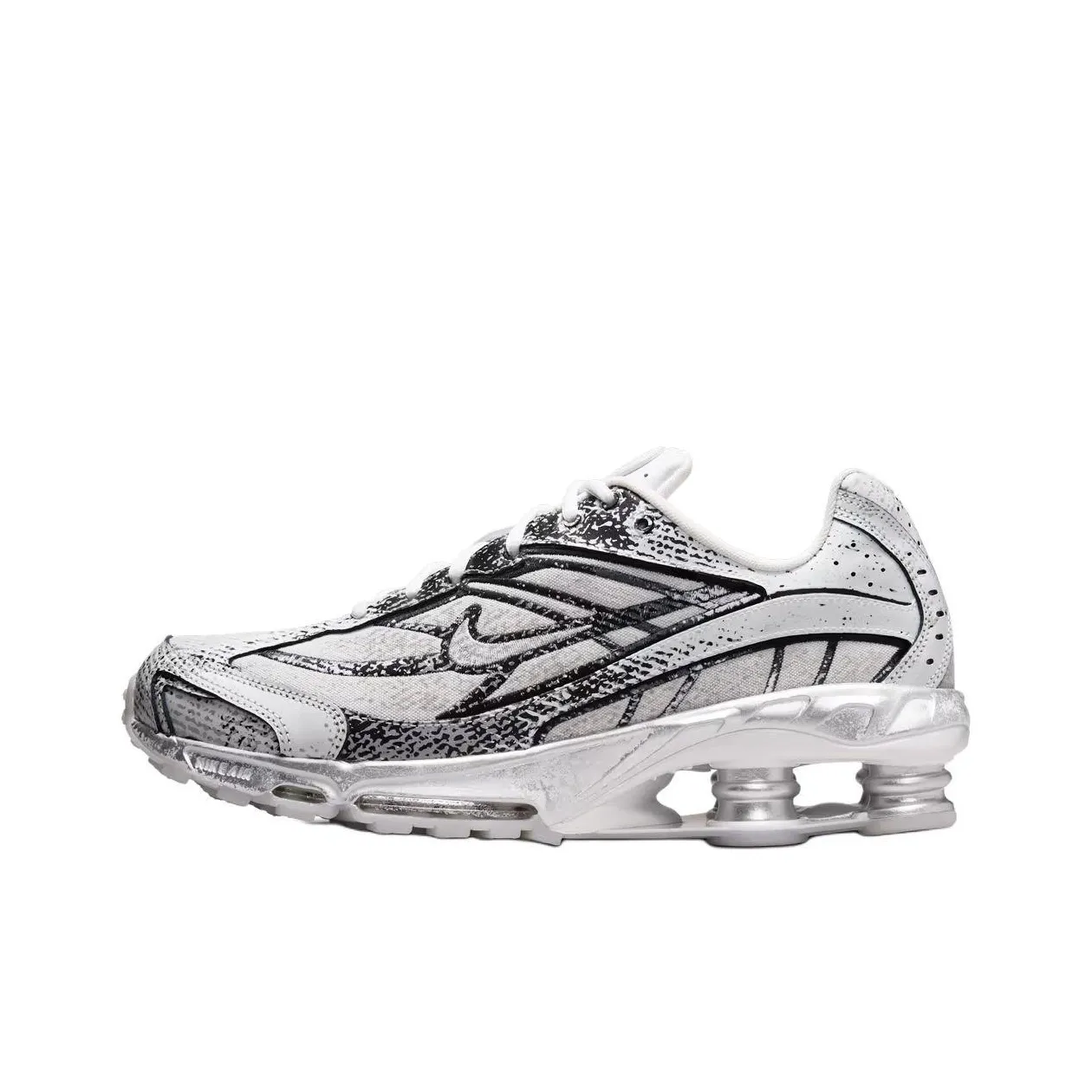 Nike Shox Ride Slip Resistant Abrasion Resistant Низкий Топ Повседневные Беговые кроссовки Унисекс Белый Черный