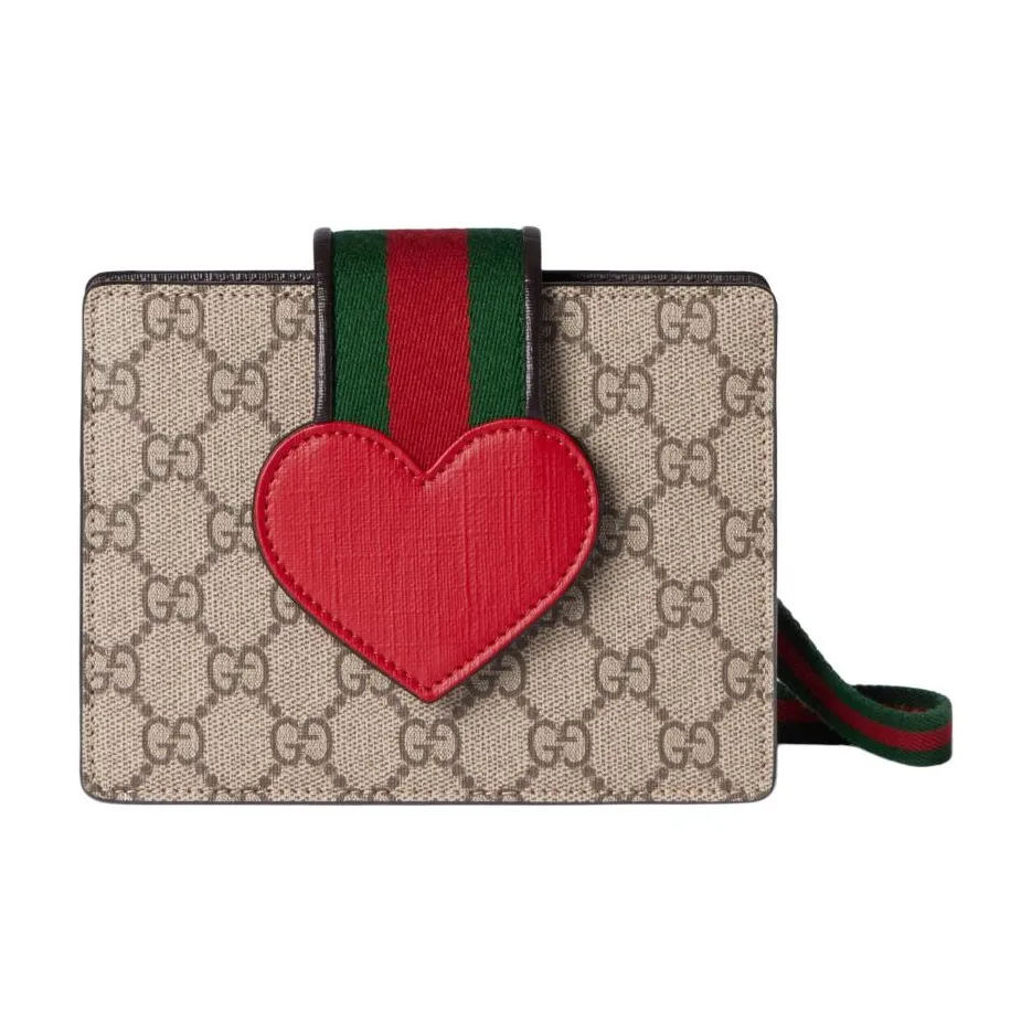GUCCI GG Supreme Canvas Handbag Shoulder Bag Kids' Beige & Dark Brown