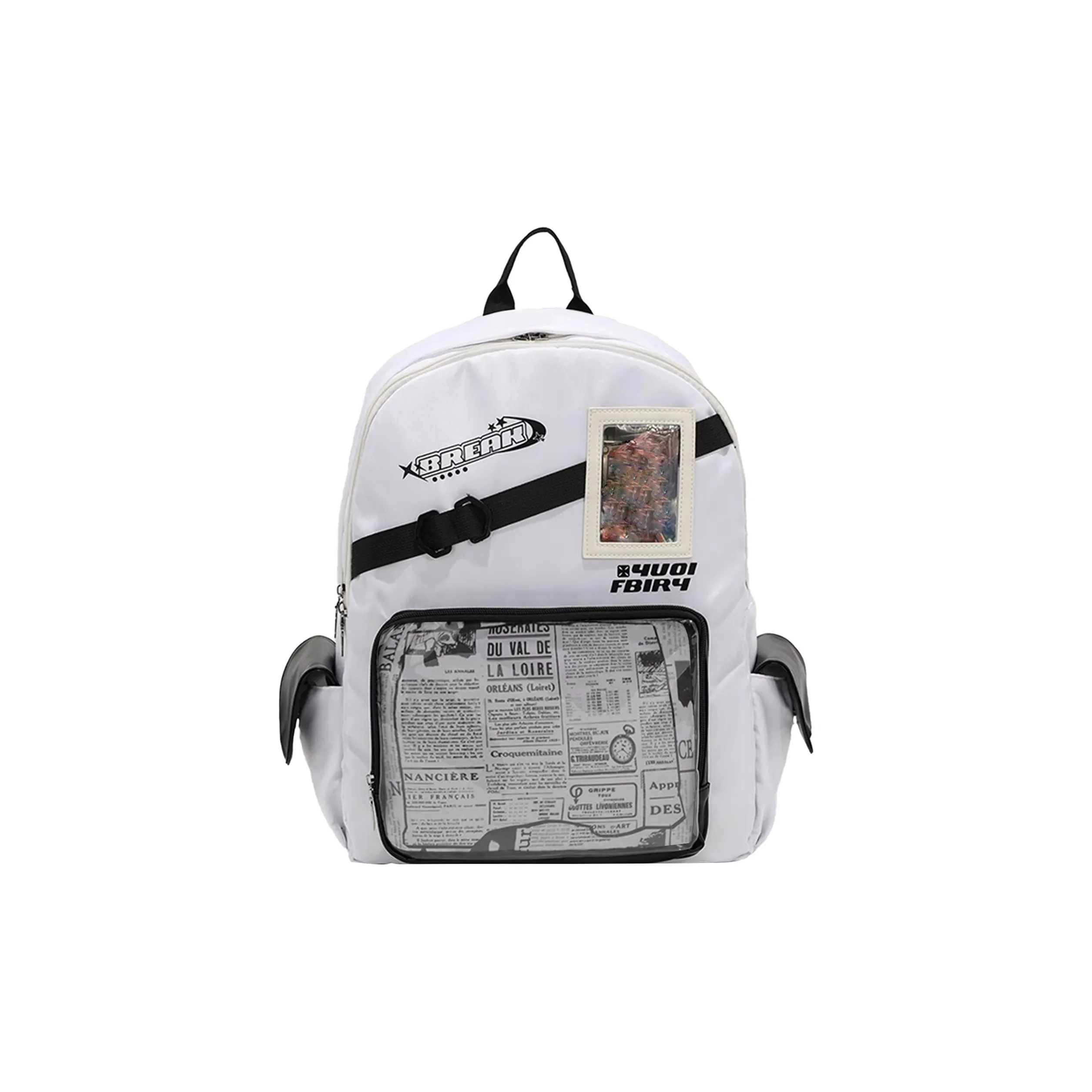 TAKI Nylon Baby Bag Badge Small Card Multi Pocket Anime Middle School Style With Zipper Regular Unisex Multicolor