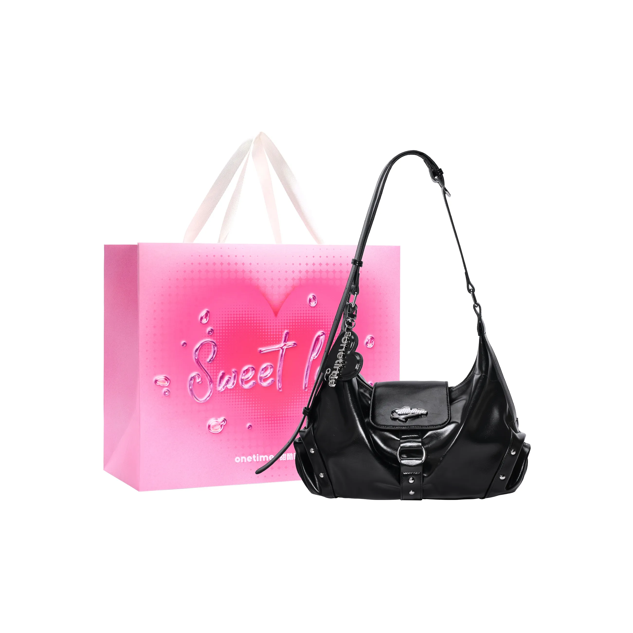 ONE TIME Сумка через плечо из синтетической кожи женская черная