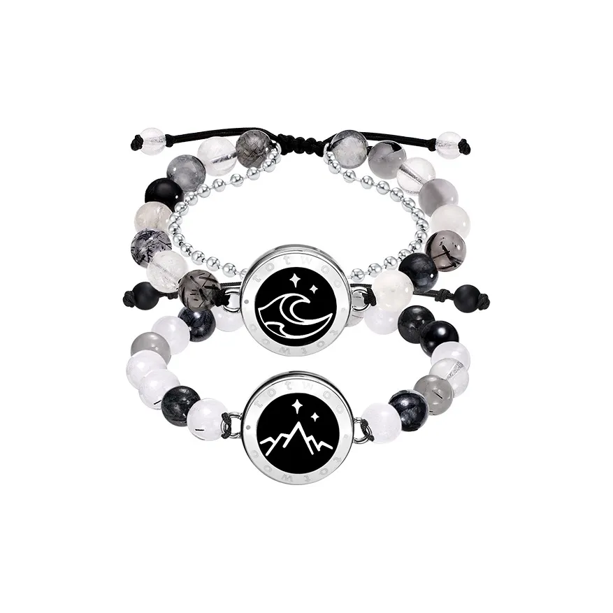 TOTWOO Agate & Chalcedony Beaded Bracelets Unisex
