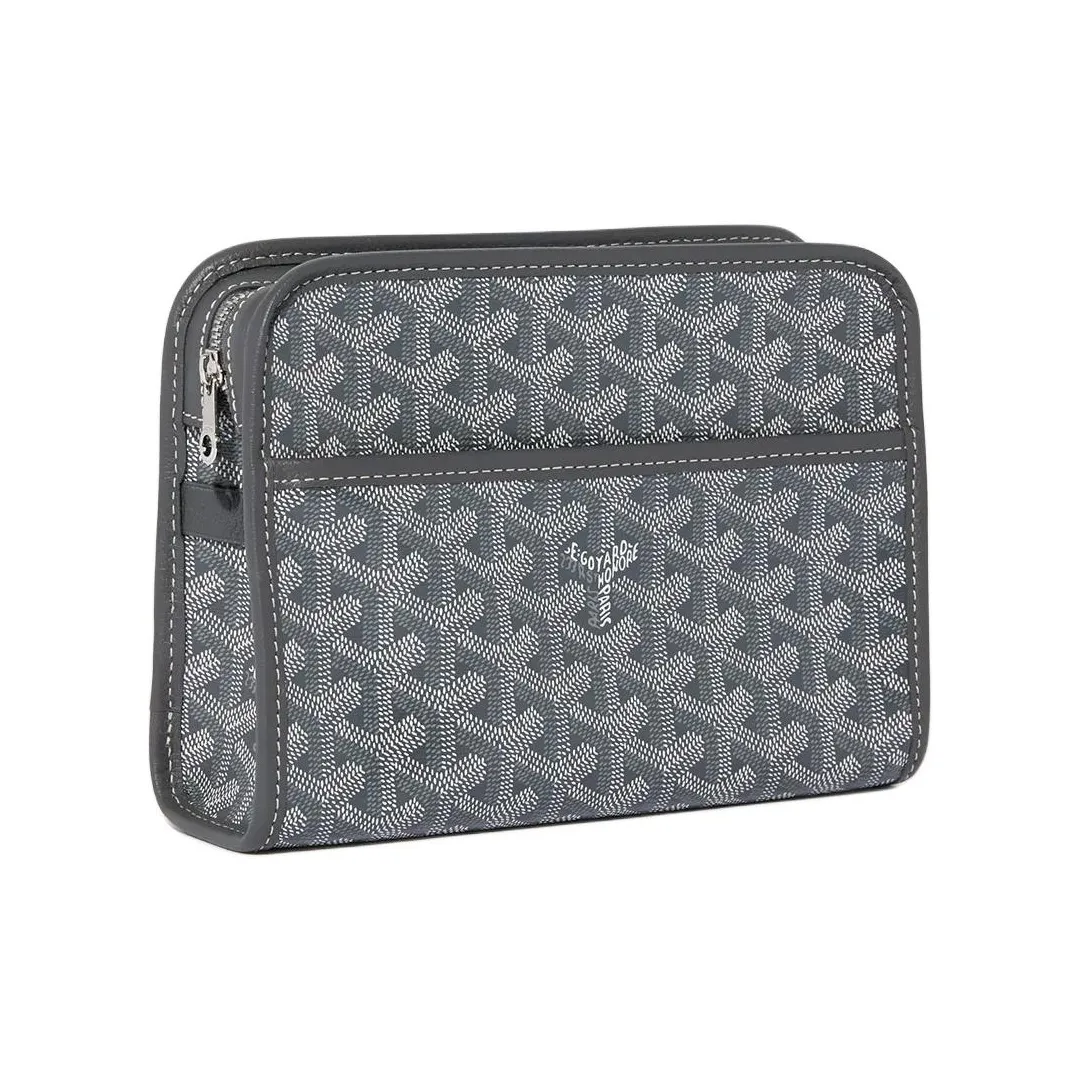 GOYARD JOUVENCE Canvas Toiletry Bag Trumpets Unisex Gray