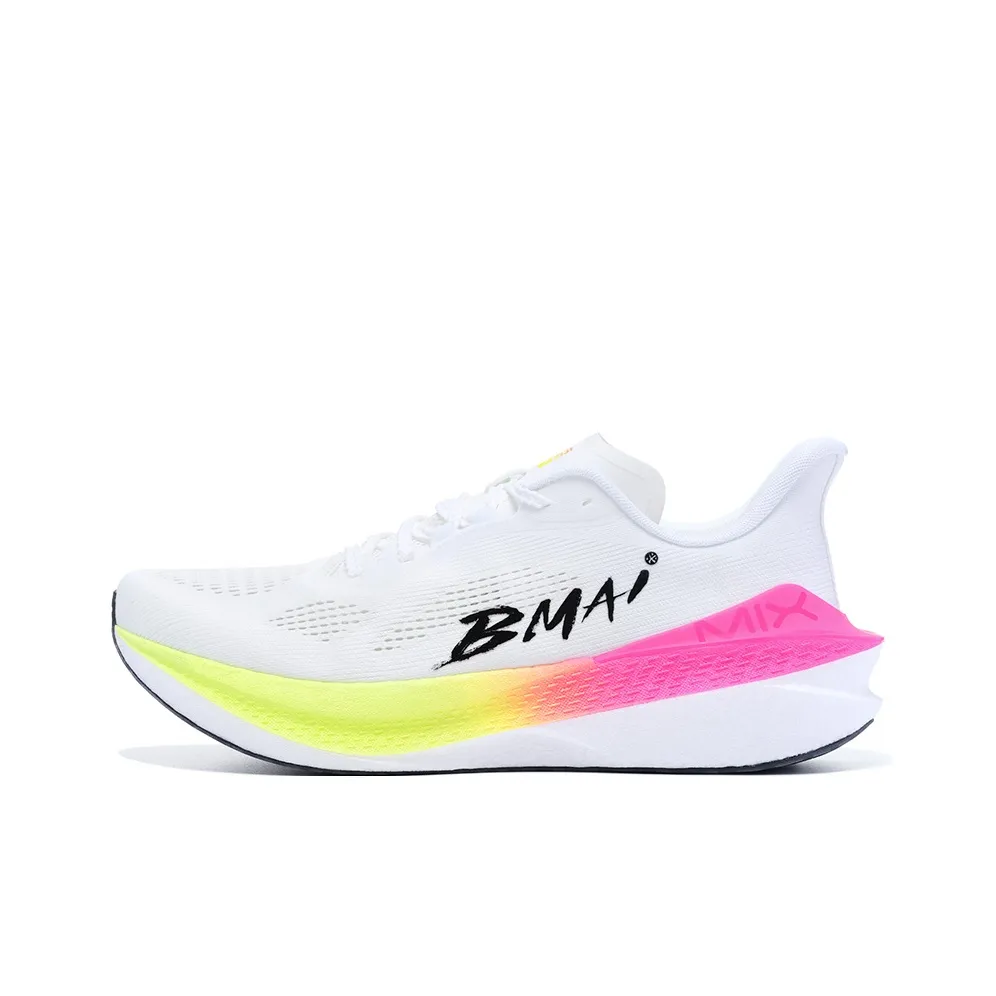 BMAI Jingtan Mix 2.0 Mid Top Running Shoes Men's White Pink Yellow Blue