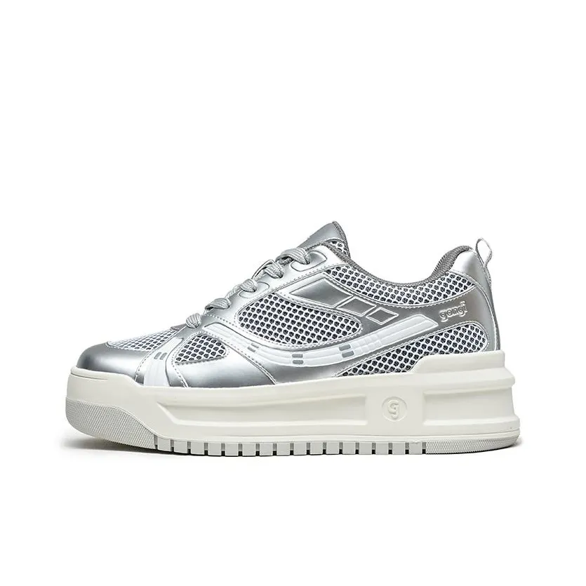 GONGJI Square Inches Slip-Resistant Cushioning Low-Top Skateboard Shoes Women's
