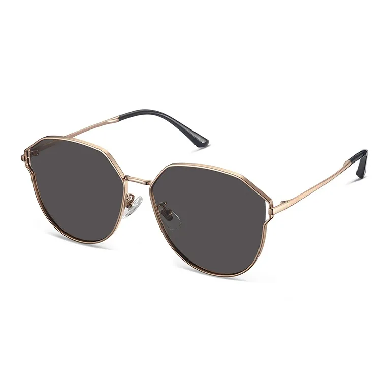 LOHO Металл Нерегулярная форма Путешествие Фотография Защита от ультрафиолета Защита от солнца Солнцезащитные очки Унисекс Розовое золото Светлое золото
