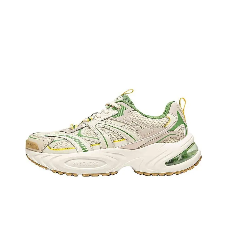 Skechers Anti-Slip Wear-Resistant Low-Top Chunky Sneakers Men's Beige Green