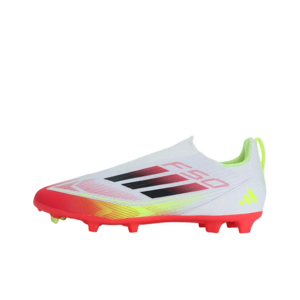 Adidas F50 League Slip-resistant Abrasion-resistant Low Top Детская футбольная обувь Белый Красный Детская