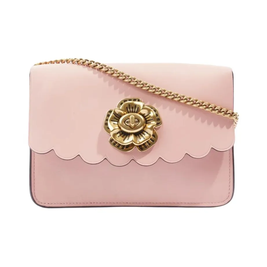 COACH Bowery Cow Leather Crossbody Bag, Shoulder Bag, Chain Bag Trumpets Women's Peony Red
