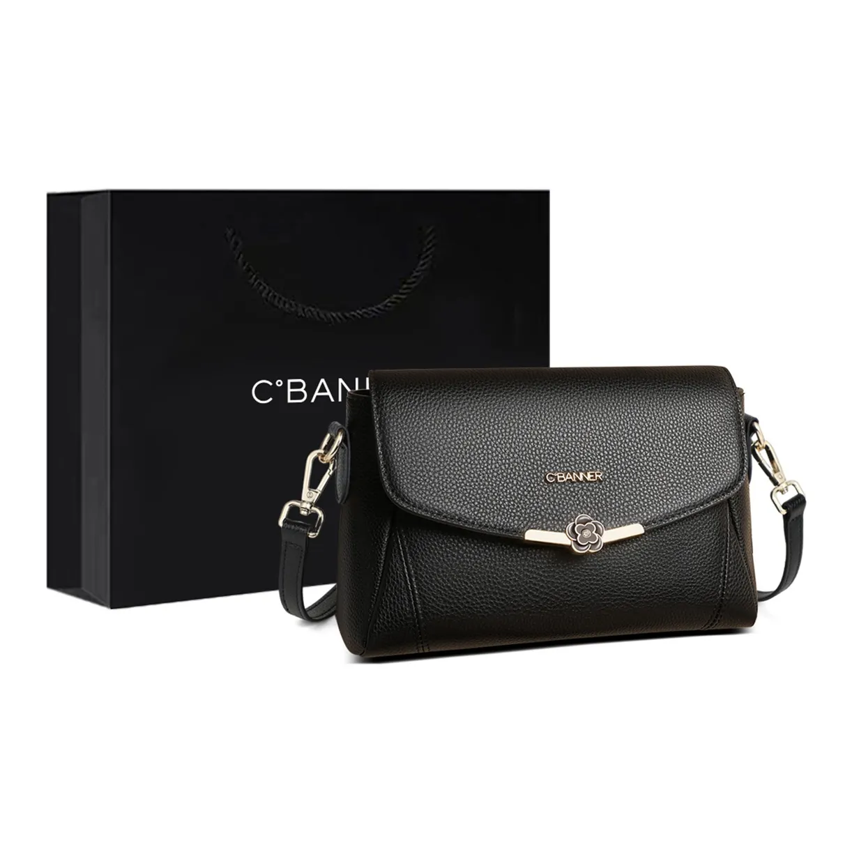 C°BANNER Коровья кожа с синтетической кожей сумка через плечо стандартная женская черная