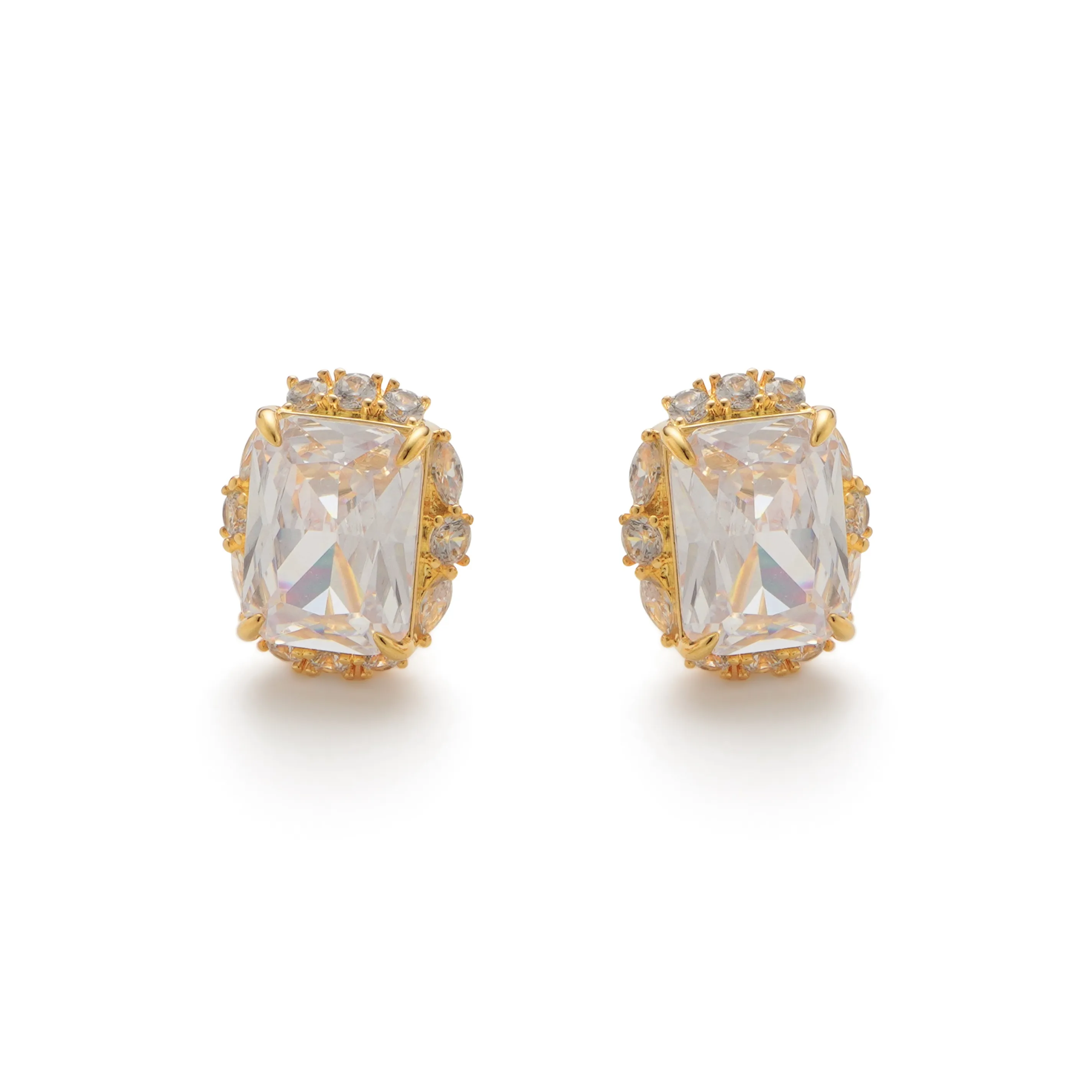 RSNY Gold Plated Copper Stud Earrings Women's