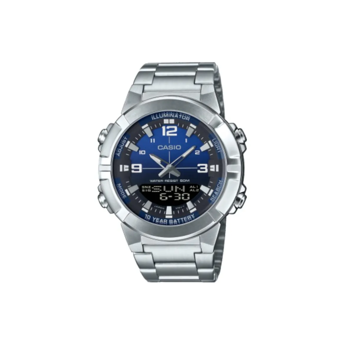 CASIO Кварцевый механизм нержавеющая сталь ремешок унисекс синий циферблат