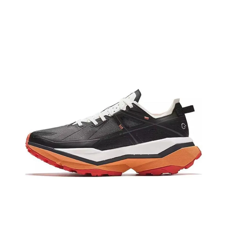 ANTA Амортизация Устойчивость к истиранию Дышащий Отскок Низкий Топ Беговые кроссовки Мужской Черный Белый