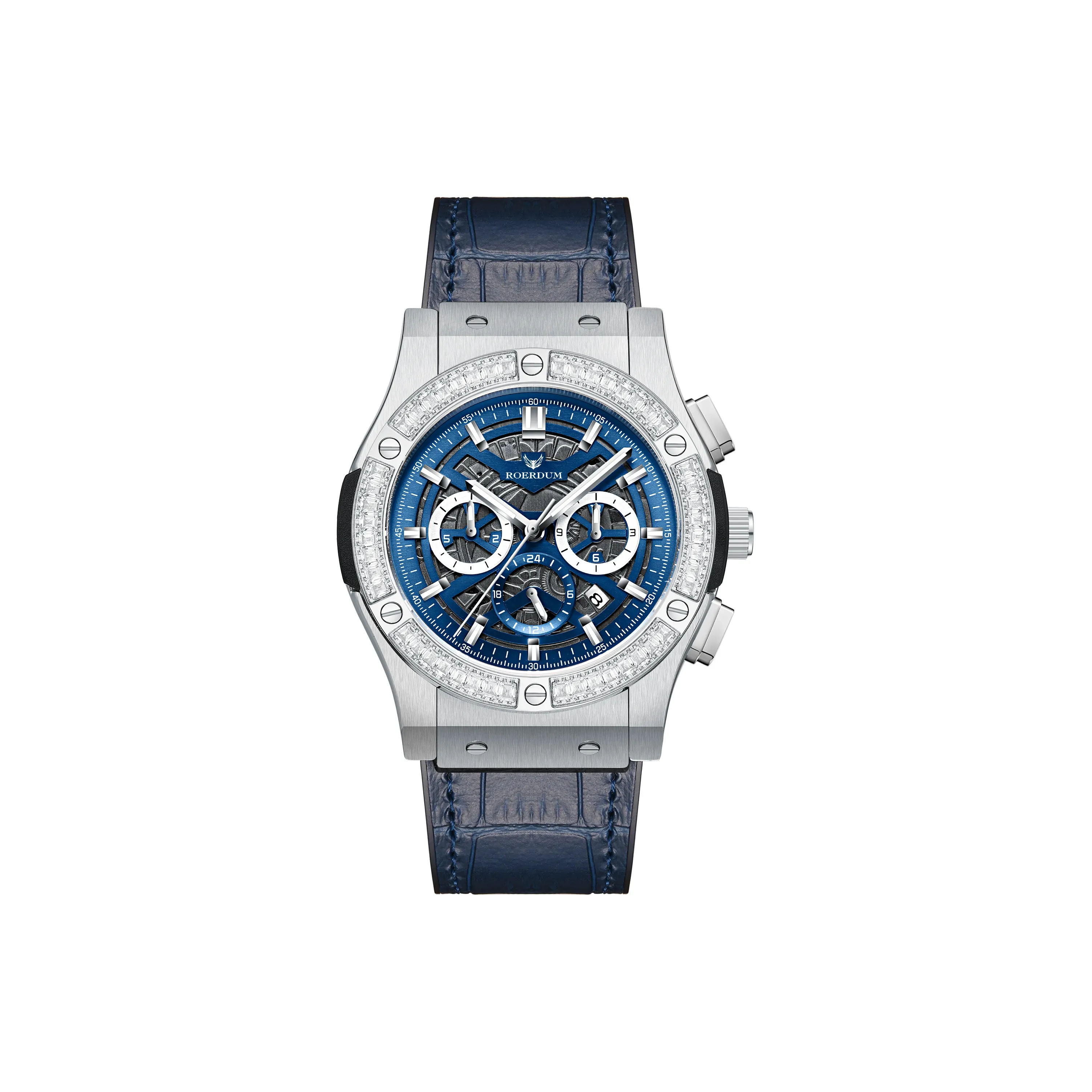 ROERDUM Mars GTR Automatic Mechanical Movement Genuine Leather Strap Watch Men's Watches Blue Dial