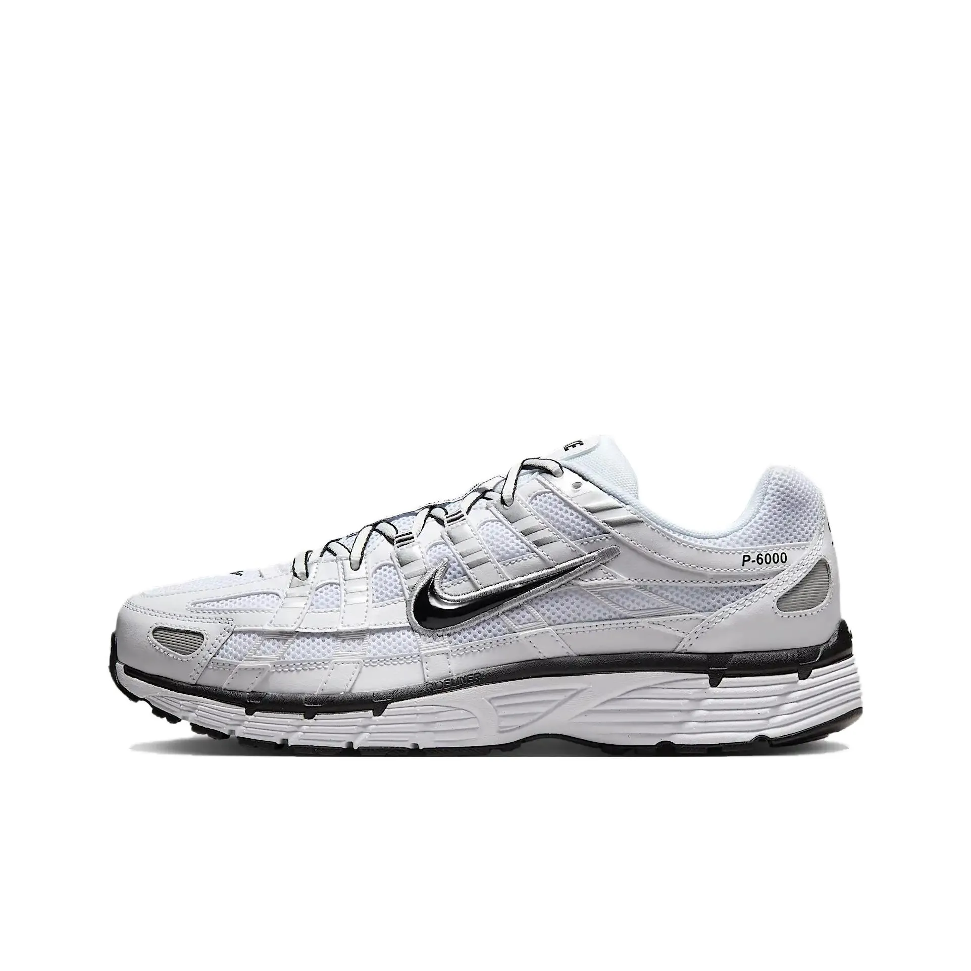 Nike P 6000 White Metallic Silver Black