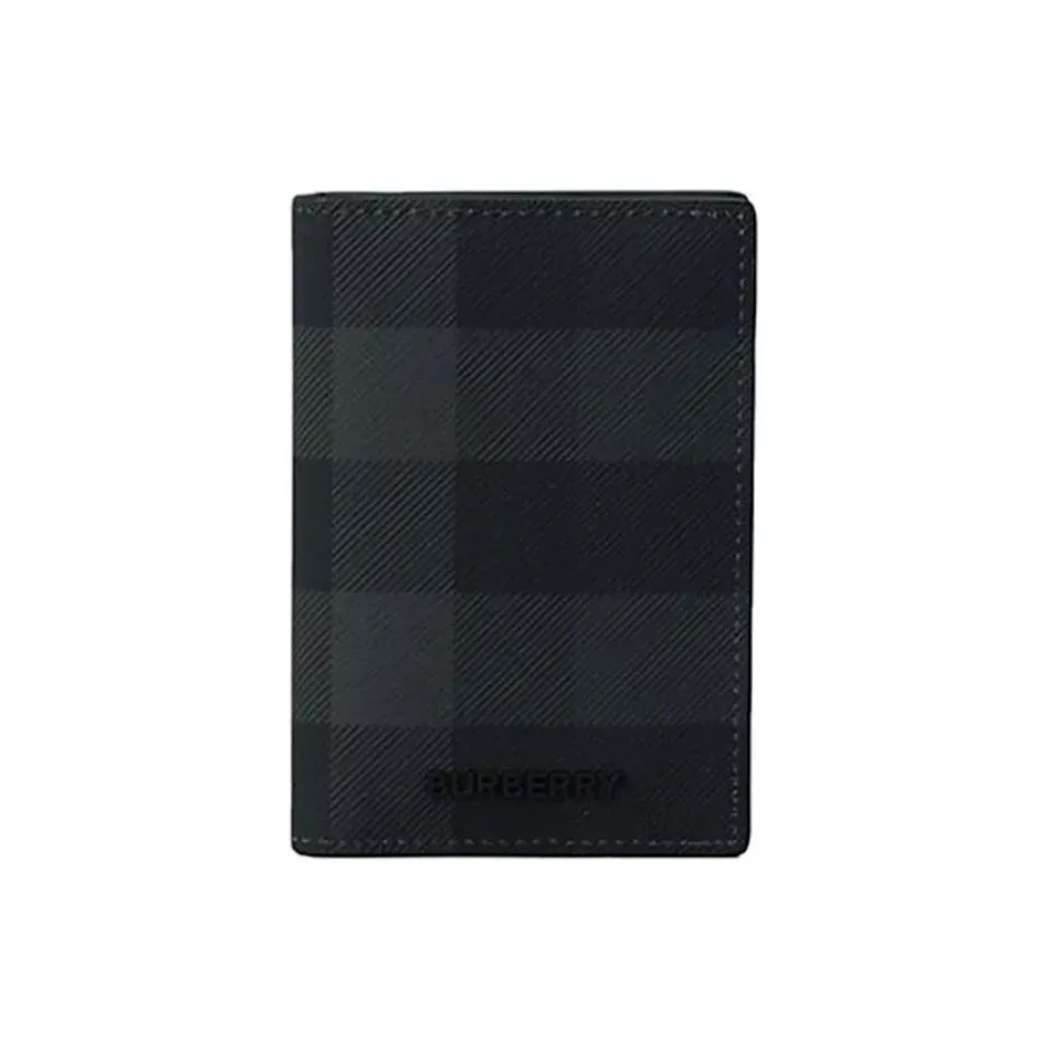 Burberry Полиуретанный держатель для карт Мужской Угольный серый
