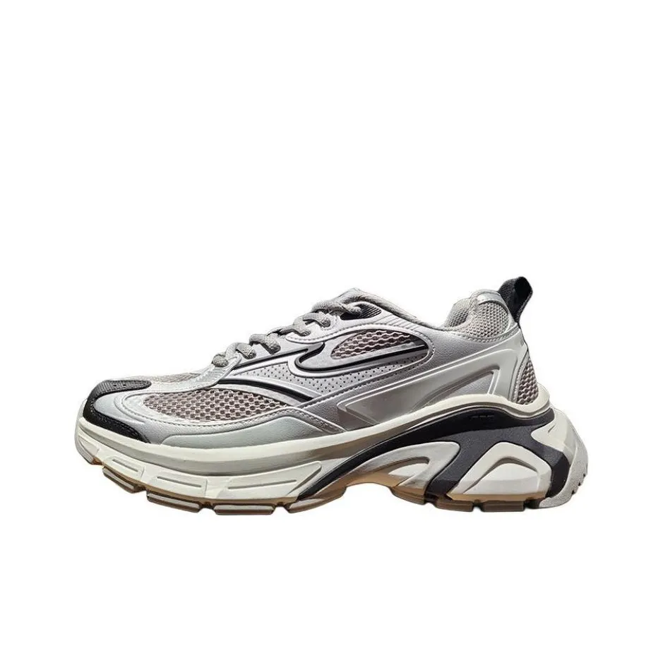 Erke Устойчивый к истиранию увеличивающий высоту противоскользящий низкий топ массивные кроссовки мужской серый серебристый