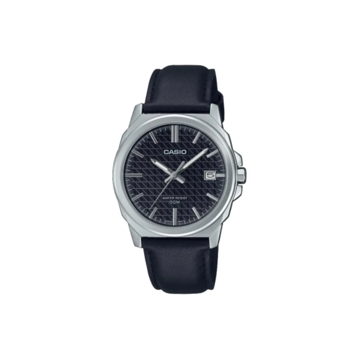 CASIO Кварцевый механизм ремень из натуральной кожи унисекс черный циферблат