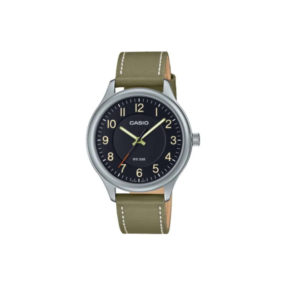 CASIO Кварцевый механизм ремень из натуральной кожи унисекс черный циферблат