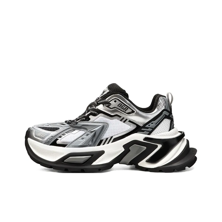 OGR Anti-Slip And Wear-Resistant Lightweight Height Increasing Low-Top Chunky Sneakers Unisex Gray