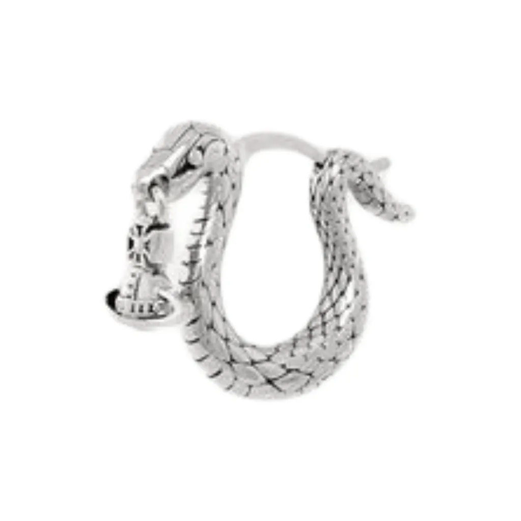 Vivienne Westwood Brass Hoop Earrings Unisex Vintage Silver, Single