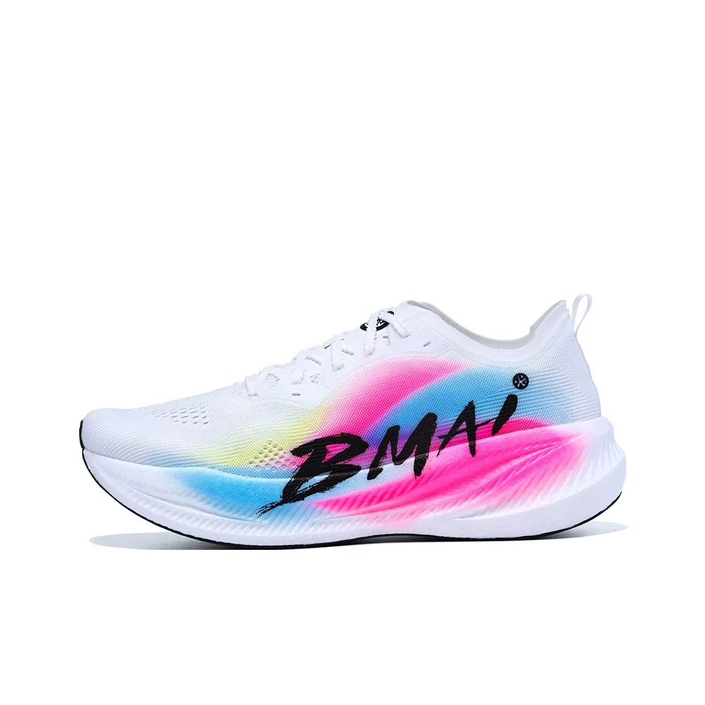 BMAI Carbon FLY Mid Top Low Top Running Shoes Women's White Pink Blue