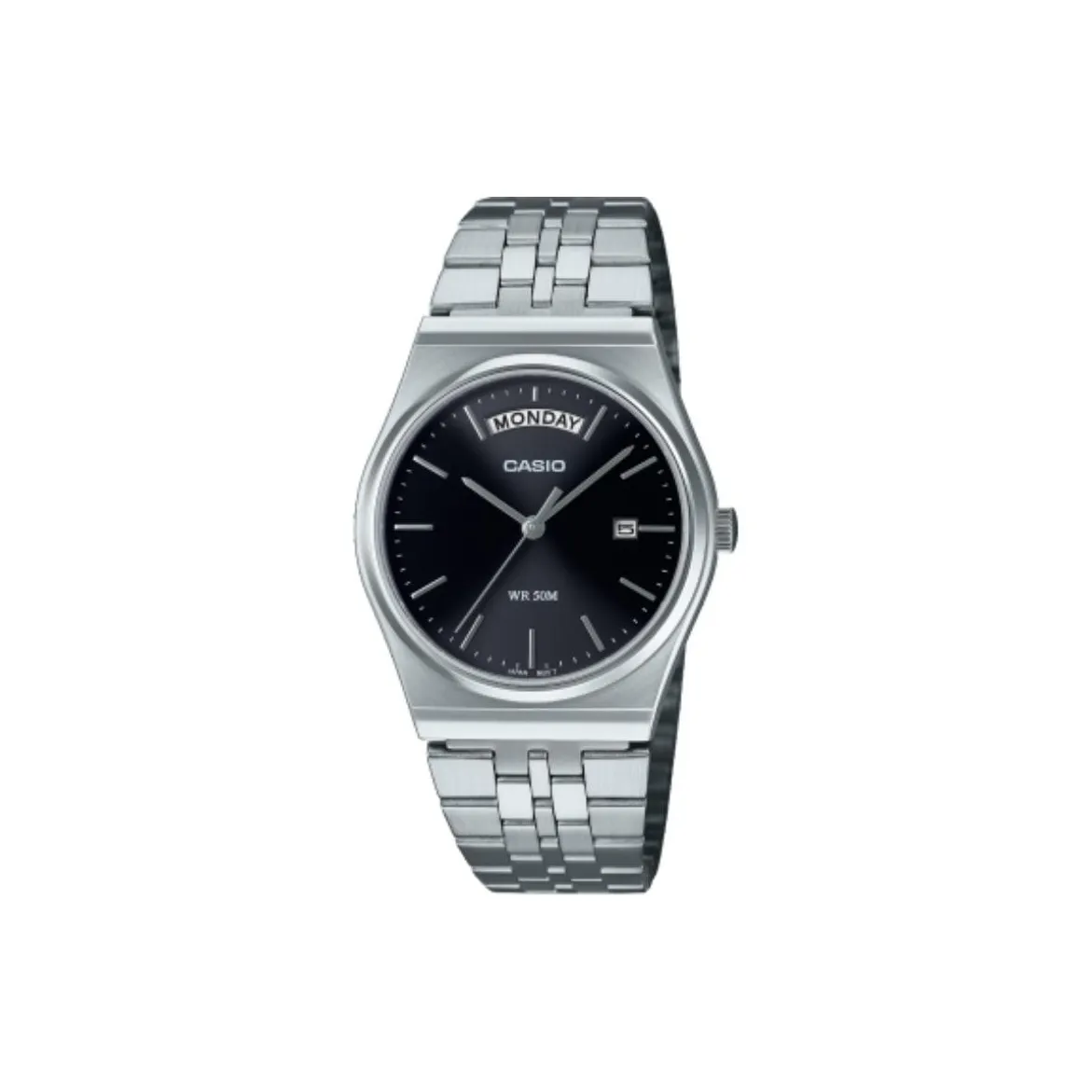 CASIO Кварцевый механизм ремешок из нержавеющей стали унисекс черный циферблат