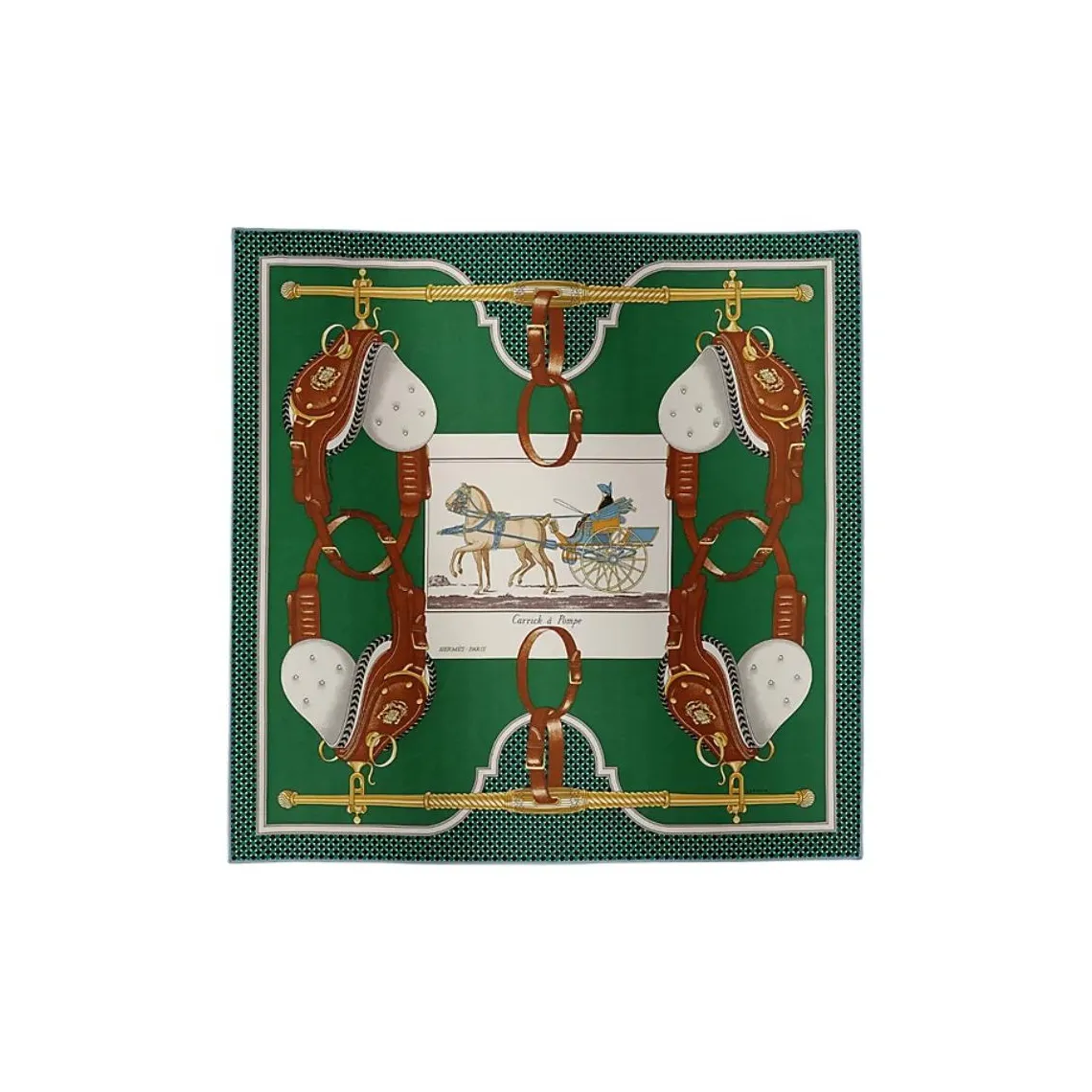 HERMES Шарфы из шелка Тутовый женские зеленые