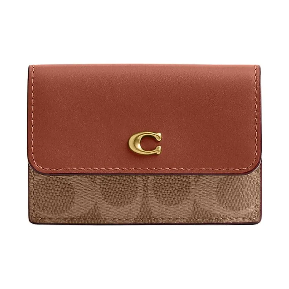 COACH Essential Телячья кожа Кошелек Мини Женские Карамель