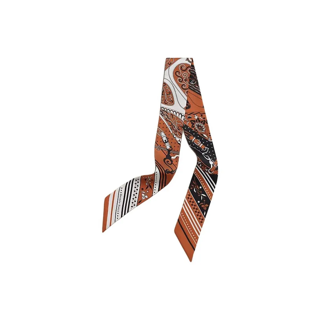 HERMES Шелковая лента Шарфы из шелка Tutowy Женские Карамель