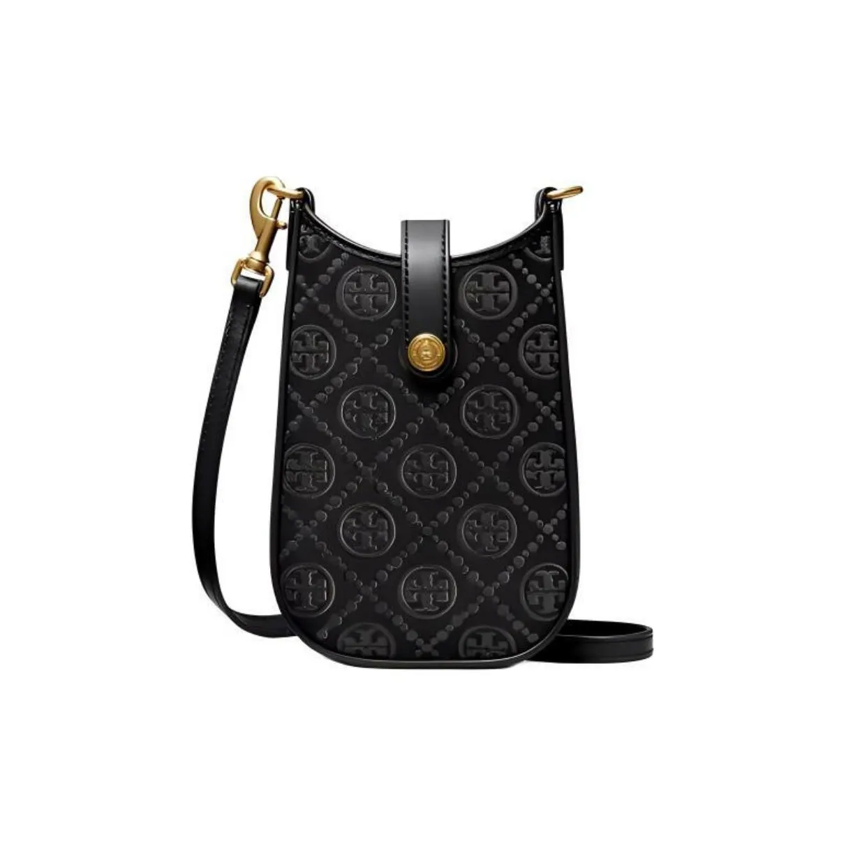 TORY BURCH Жаккард с кожаными вставками чехол для телефона сумка через плечо женский черный