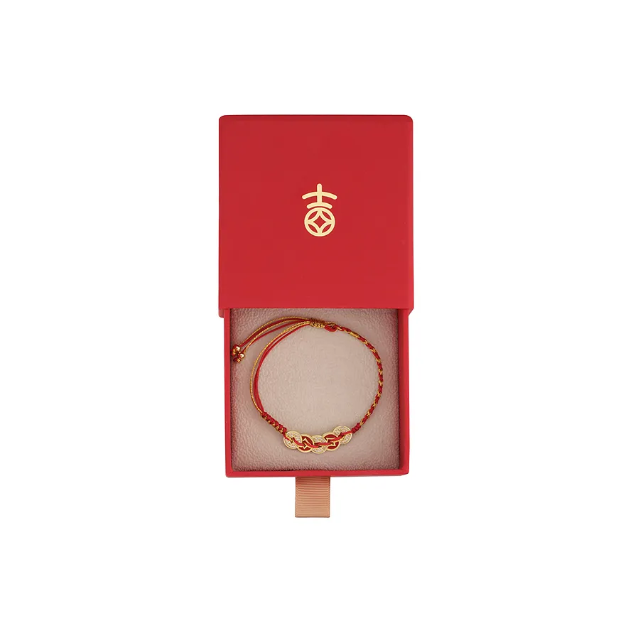AJIDOU Woven Red String Collectible Coin Bracelets Women's