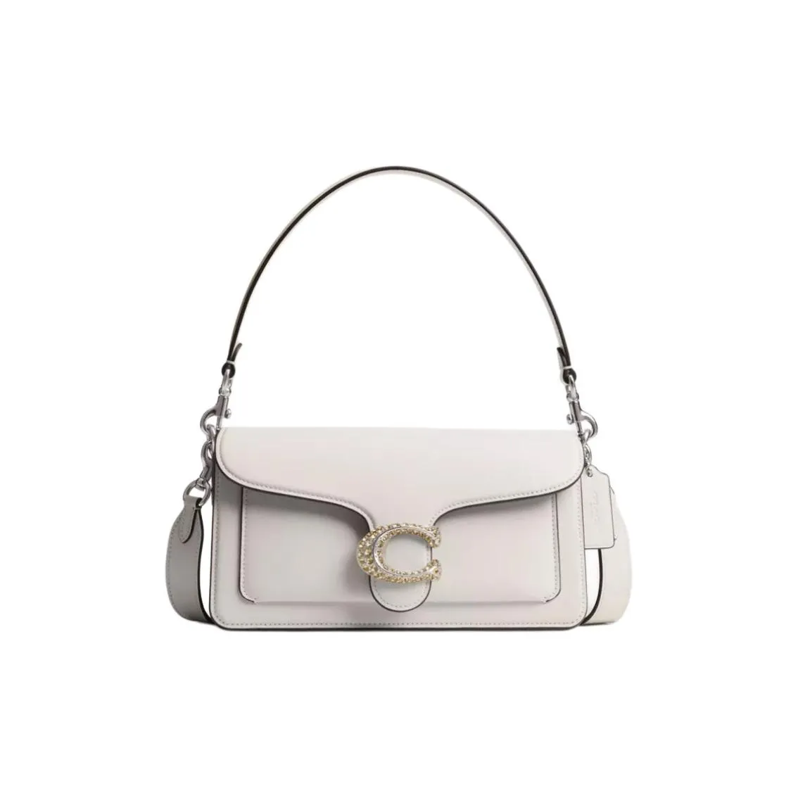 COACH Tabby Calfskin Shoulder Bag, Crossbody Bag, Handbag Medium Size Women's White