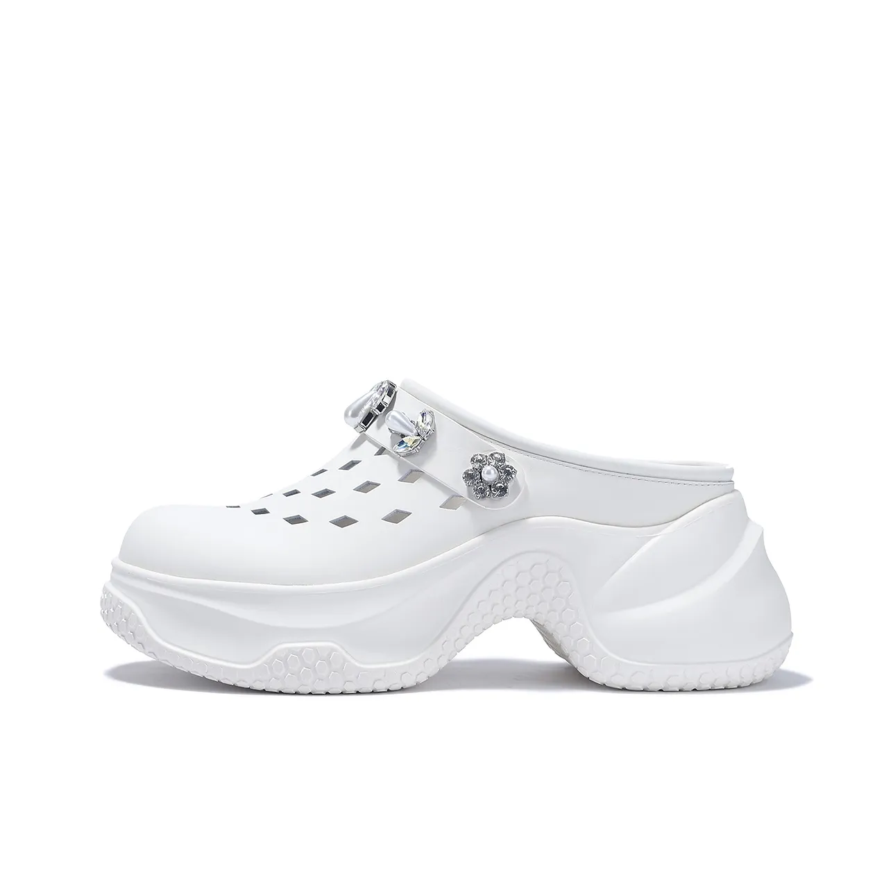 BELLALILY Резиновая подошва Cut Out Стразы Устойчивые к истиранию Домашние тапочки Женские