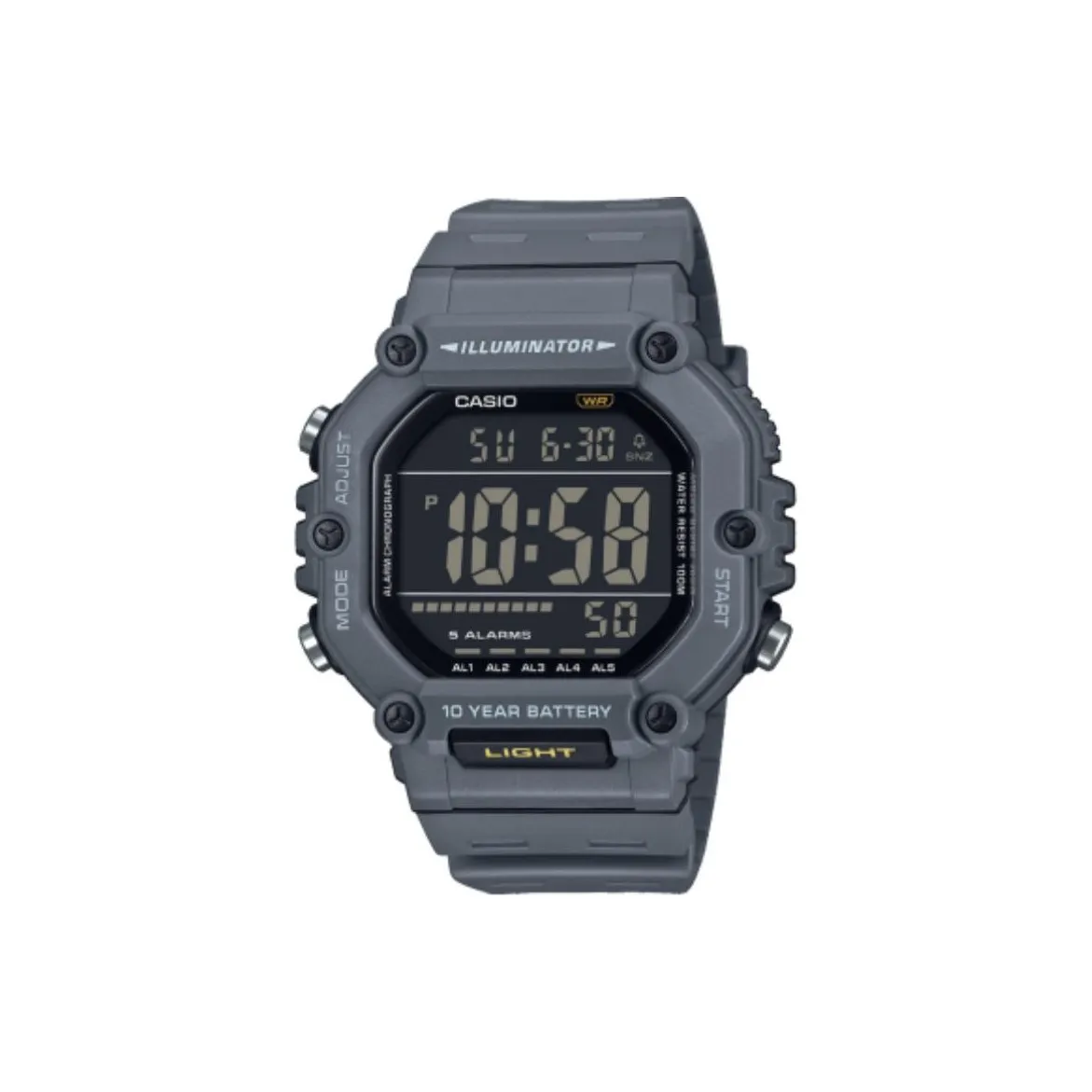 CASIO DIGITAL Collection Блок Свет Кварцевый механизм Смольный ремешок Часы Унисекс Черный циферблат