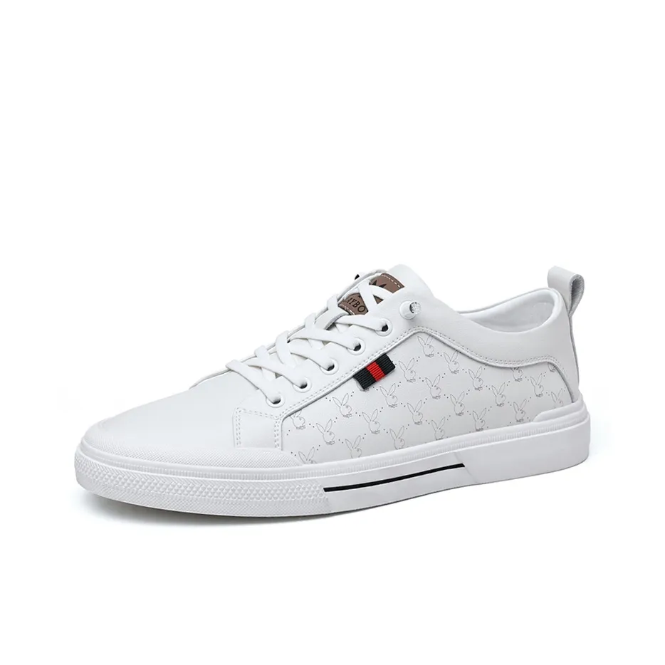 Playboy Lightweight And Breathable Skateboard Shoes Men's White
