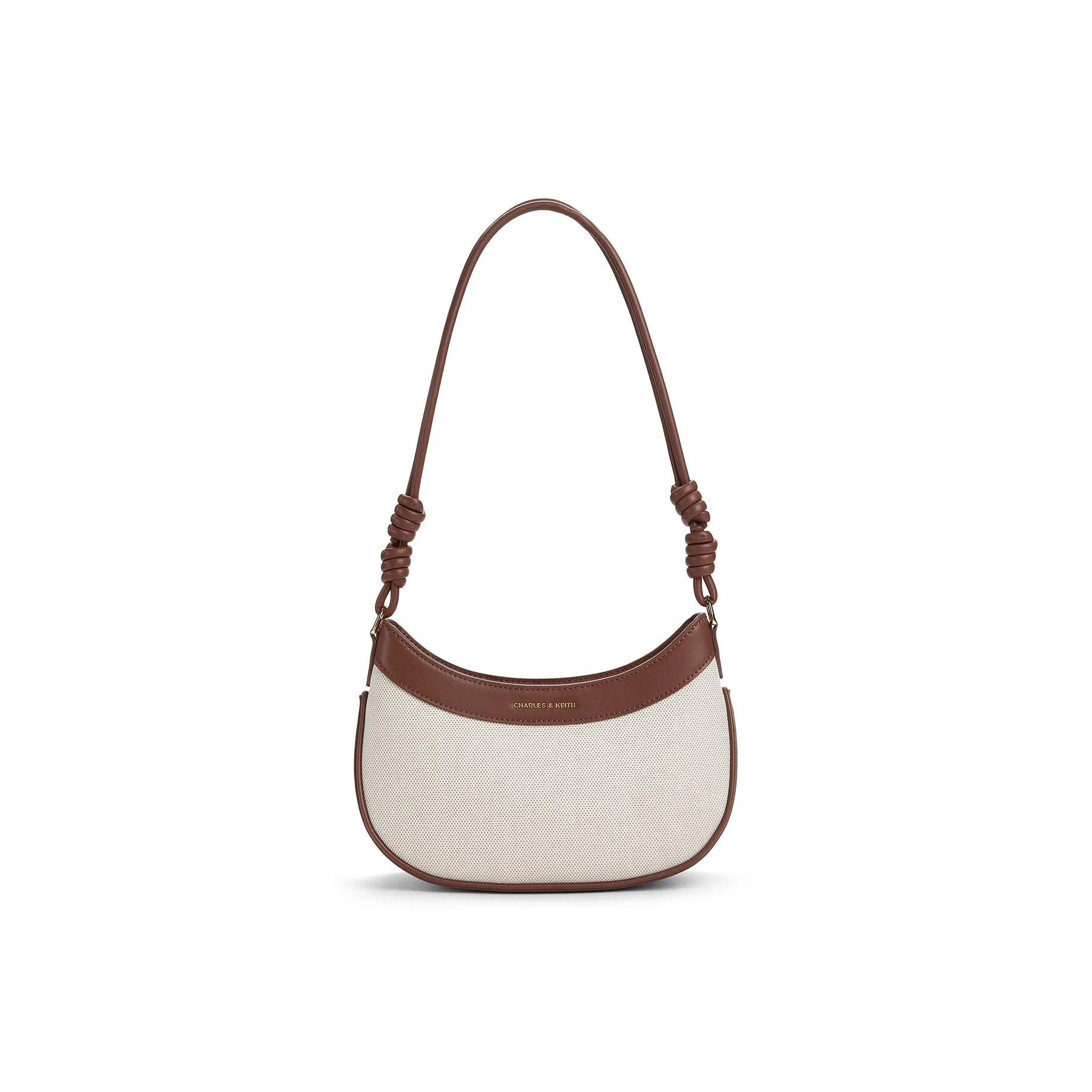 CHARLES KEITH ПУ (полиуретан) Текстильная смесь Сумка на одно плечо Сумка через плечо Седельная сумка Маленькая женская Шоколад