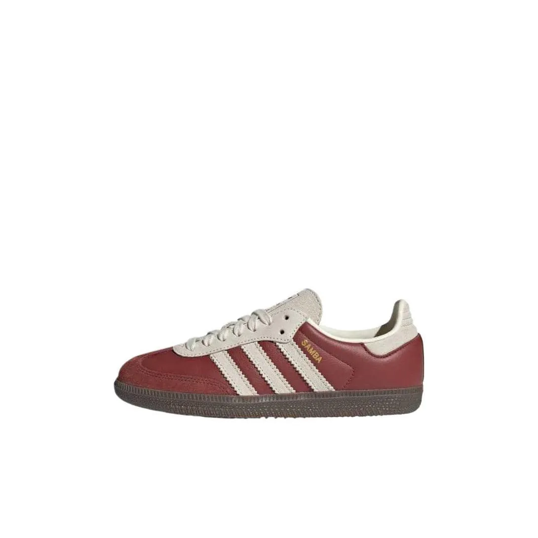Adidas Originals Wear-Resistant Rebound Waterproof And Breathable Low-Top Kids' Skateboarding Shoes Red White Kids'