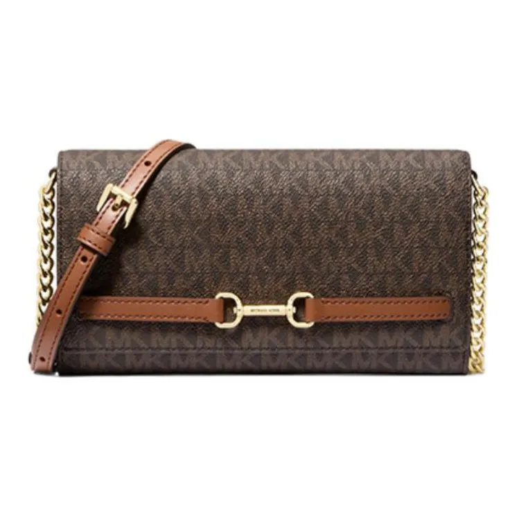 MICHAEL KORS Artificial Leather Envelope Bag, Shoulder Bag, Crossbody Bag Large Size Women's Dark Brown