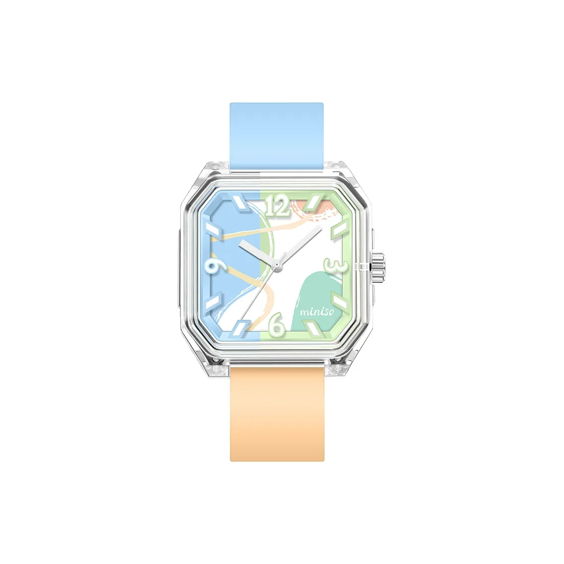 Miniso DOPAMINE Кварцевый механизм Резиновый ремешок Часы Женские Белый циферблат