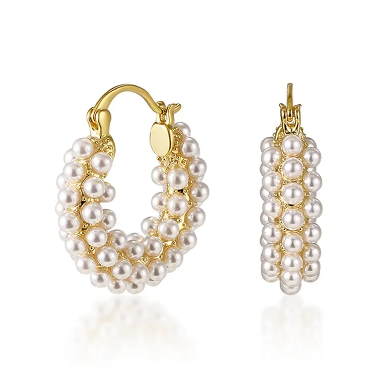 CAROMAY Медный сплав Искусственный жемчуг Серьги Женские