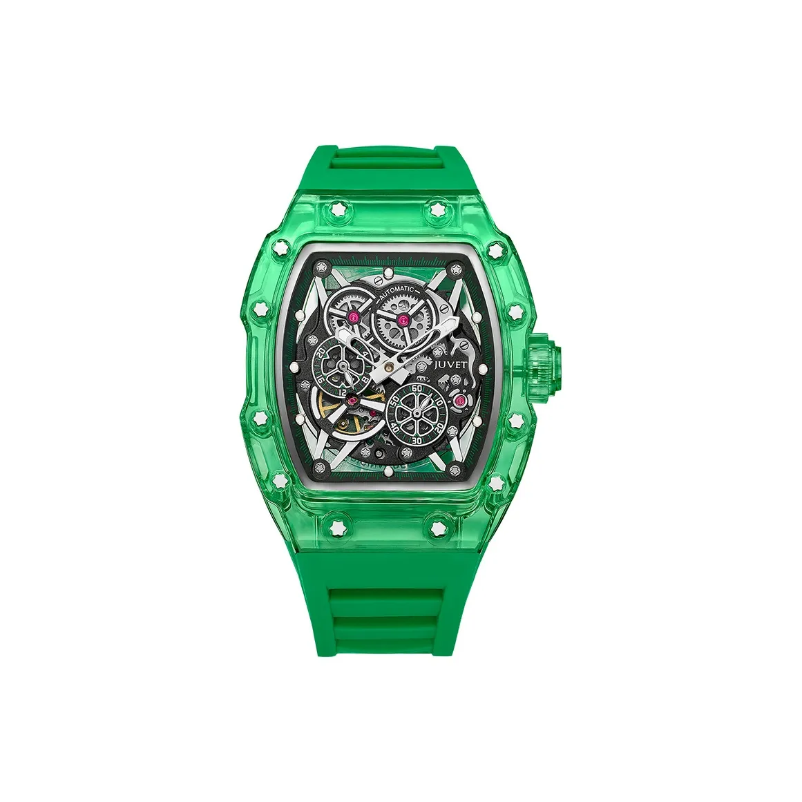 JUVET Ice Radiance Collection Автоматический Механический Механизм Мужские Часы Часы Синий Циферблат