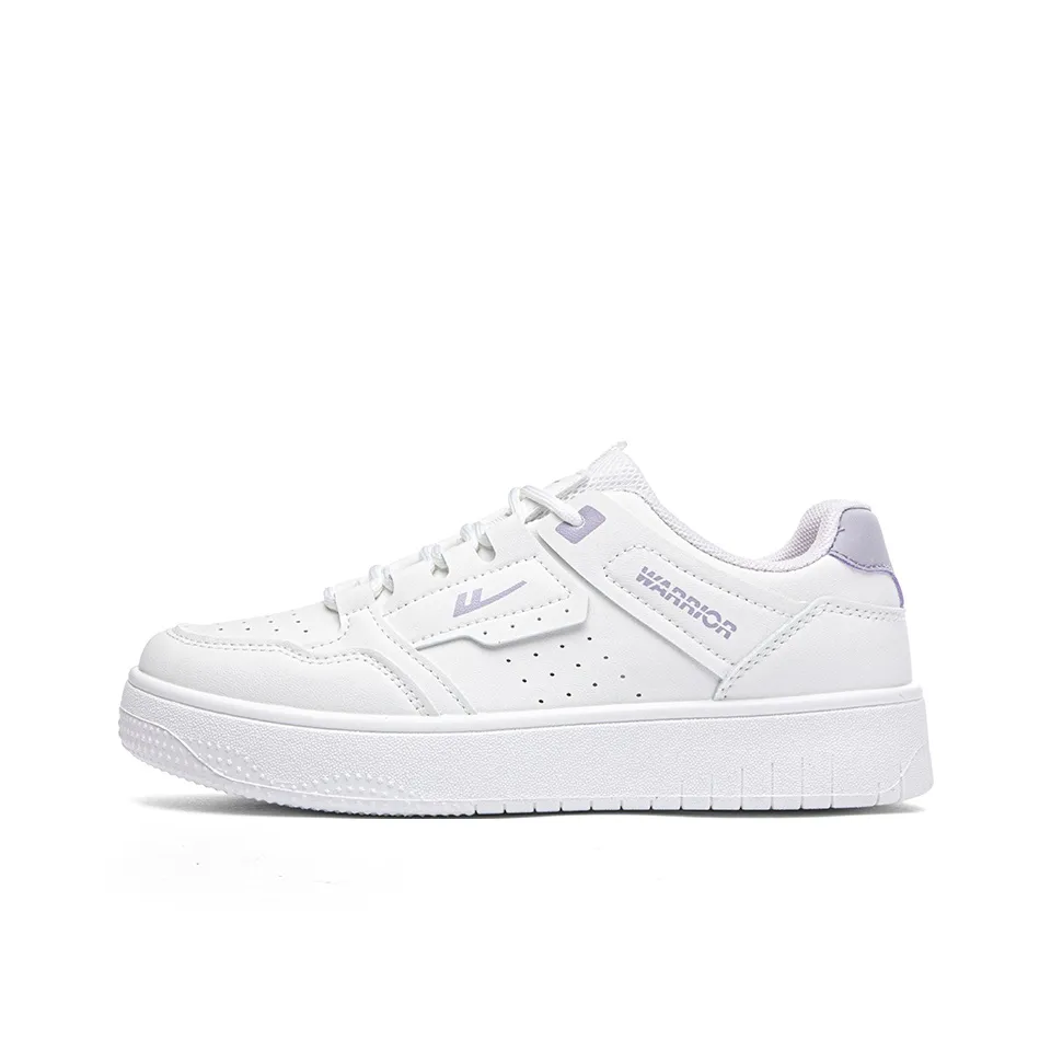 Warrior Slip Resistant And Abrasion Resistant Coverage Low Top Skateboard Shoes Dopamine Dressing Women's White Purple