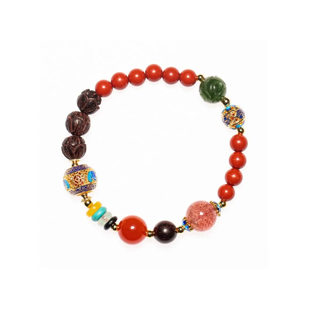 Abby's Wonderland Cinnabar Exam Success, Scholarly Beaded Bracelet Women's