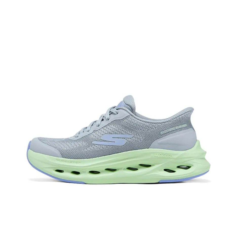 Skechers Women's GO Series Support Coverage Low Top Running Shoes Women's Gray Green