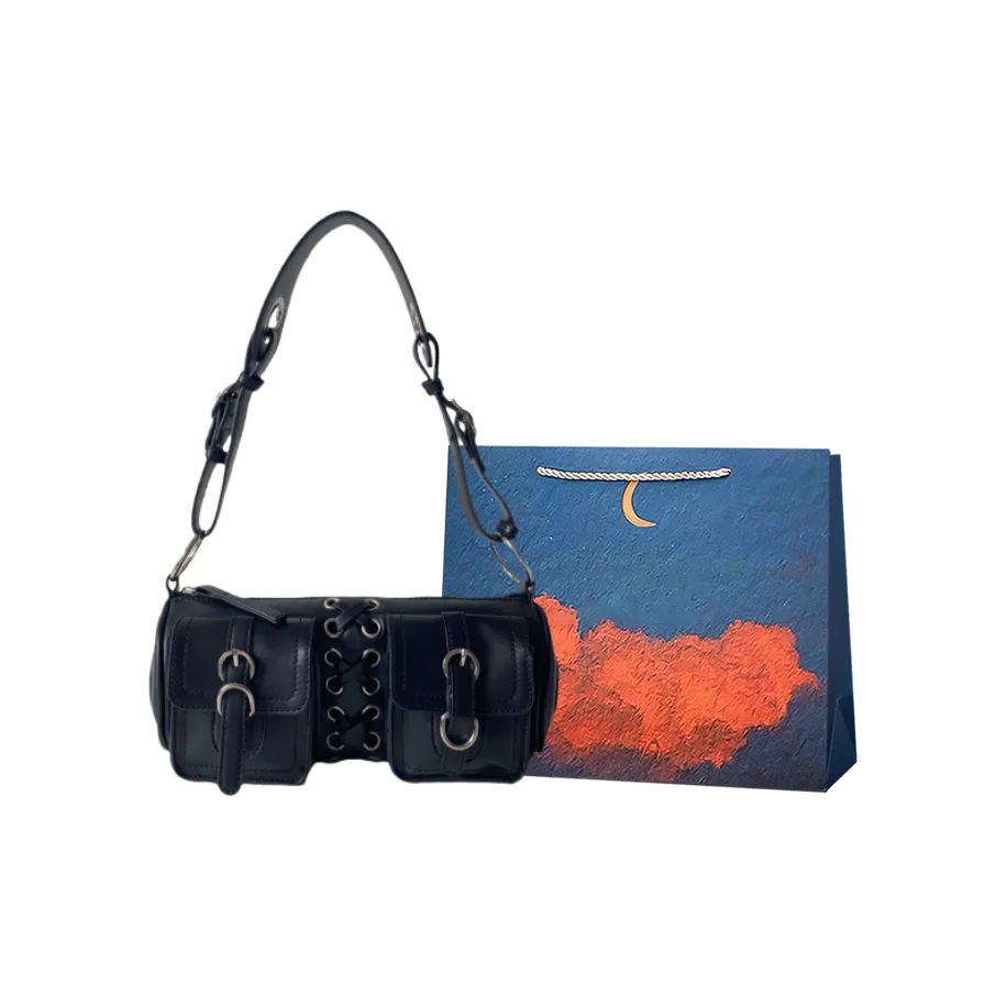 AIERSHENTE Искусственная кожа Baguette Сумка через плечо Стандартная Женская Черная