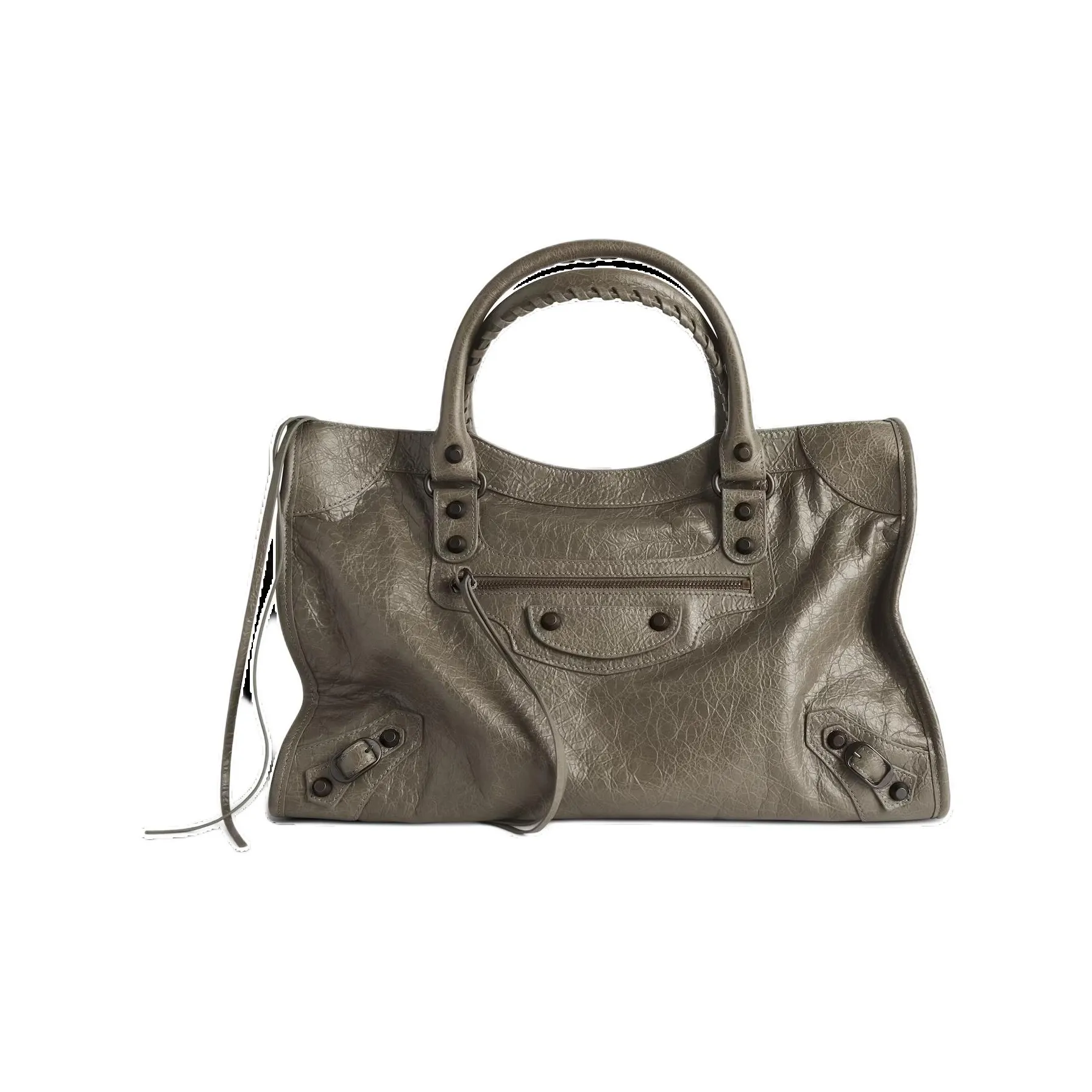 Balenciaga Le City Lambskin tote With Bag Shopping Bag Shoulder Bag Handbag Medium Size Women's Army Green