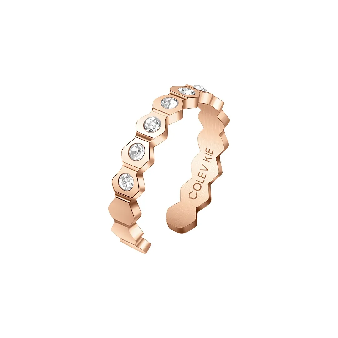 ColevKie Кольца из титановой стали женские розовое золото